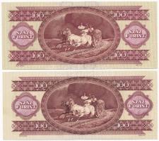 1984. 100Ft (2x) nyomdai papírráncok és festékfoltok T:II
Adamo F35