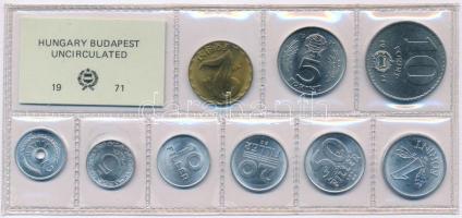 1971. 2f-10Ft (9xklf) érmés forgalmi sor fóliatokban T:1