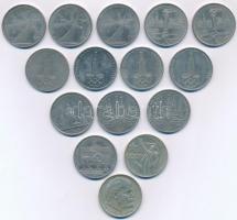 Szovjetunió 1967-1980. 1R Cu-Ni (15db) T:2,2- Soviet Union 1967-1980. 1 Ruble Cu-Ni (15db) C:XF,VF