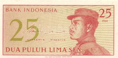 Indonézia 1964. 1s, 5s, 10s, 25s (2x) T:I Összesen 5db!