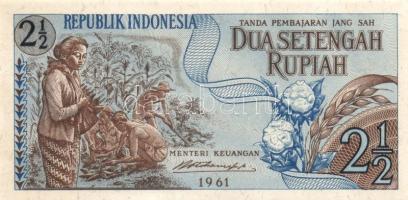 Indonézia 1956. 1R + 2 1/2R pár! + 1958. 5R + 1959. 5R + 1961. 1R + 2 1/2R pár! T:I Összesen 6 klf d...