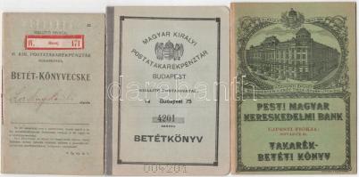 ~1910-1930. 5db klf betétkönyv, közte M. Kir. Postatakarékpénztár Budapesten - Havaj