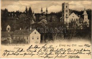 1899 (Vorläufer) Celje, Cilli; Josefiberg / Jozefov hrib / St. Joseph church at the mountain