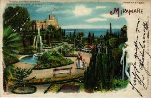 1899 (Vorläufer) Trieste, Miramare castle park. Meteor No. 423. hold to light litho (surface damage)