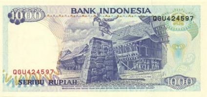 Indonézia 1984. 100R + 1987. 100R + 1992. 100R, 1000R + 2000. 1000R T:I Összesen 5klf db!