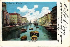 1899 (Vorläufer) Trieste, Canal Grande / port, ships