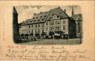 1898 (Vorläufer) Cheb, Eger; Stadthaus / town hall, shop of Carl Adolf