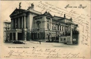 1898 (Vorläufer) Praha, Prag; Das neue deutsche Theater / new German theatre (EK)