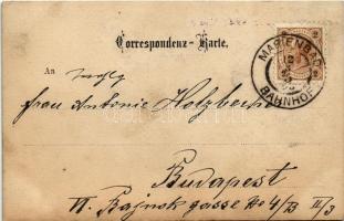 1898 (Vorläufer) Marianske Lazne, Marienbad; Bahnhof,  Luxuszug Carlsbad-Wien / railway station, lux...