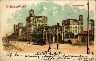 1899 (Vorläufer) Wien, Vienna, Bécs; Nordbahnhof / railway station. litho