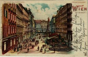 1899 (Vorläufer) Wien, Vienna, Bécs; Der Graben / street. Meteor No. 324. hold to light litho