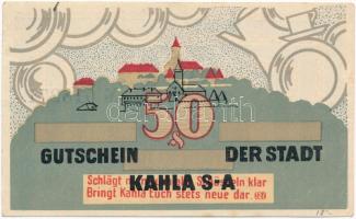 Német Birodalom / Weimar Köztársaság / Kahla 1921. 50pf papír szükségpénz T:I-,II hajtatlan German Empire / Weimar Republic / Kahla 1921. 50 Pfennig necessity note C:AU,,XF unfolded