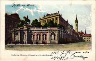 1899 (Vorläufer) Wien, Vienna, Bécs; Erzherzog Albrechts Monument u. Albrechts Brunnen / statue and fountain