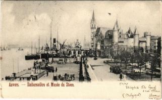 1902 Antwerp, Anvers, Antwerpen; Embarcadere et Musée du Steen / port, pier, museum (EK)