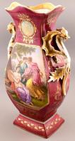 Alt Wien lábas porcelán váza. Matricás, jelzett, kopással 45x25 cm