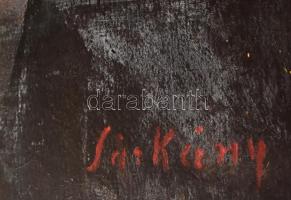 Sárkány Gyula (1887-1962): Csendélet cseresznyékkel és eperrel. Olaj, karton, jelzett, sarkaiban kis...