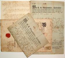 4 db vegyes irat közte viaszpecsétesek is