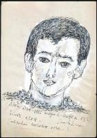 Csorba Simon László (1943-): Portrék, 2 db mű. Vegyes technika, papír, jelzett és datált (1996). Egyik lap széle kissé sérült. 29,5x20,5 cm
