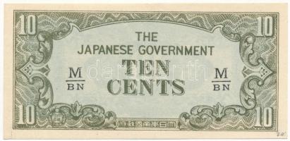 Malaja / Japán megszállás 1942. 10c M / BN betűjel T:I Malaya / Japanese occupation 1942. 10 Cents M / BN fractional block letters C:UNC Krause M3.a