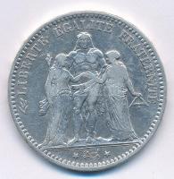 Franciaország 1875A 5Fr Ag, normál verdejel T:2-,3 France 1875A 5 Francs Ag, normal mintmark C:VF,F ...