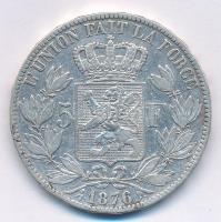 Belgium 1873. 5Fr Ag "II. Lipót" T:2-,3 Belgium 1873. 5 Francs Ag "Leopold II" C...