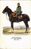 1924 Berittener Feldgendarm. K.K. Gendarmerie 1899-1918. 75 Jahre Österreichische Gendarmerie 1849-1924. / Austro-Hungarian K.u.K. military field gendarme. 75 years of the Austrian Gendarmerie art postcard (EK)