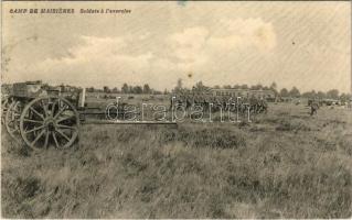 1919 Camp de Maisieres. Soldats a lexercice / WWI Belgian military camp, soldiers, exercise (EK)