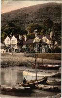 1909 Porlock Weir, seashore, boats (slightly wet corner)