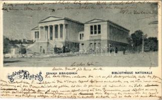 1901 Athína, Athens, Athenes; Bibliotheque Nationale / National Library (cut)