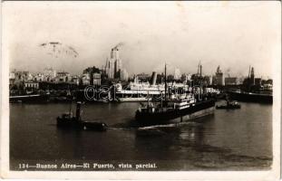 Buenos Aires, El Puerto, vista parcial / port, harbor, steamships, general view (EK)