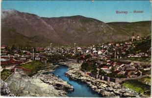 1916 Mostar, general view + K.u.K. FESTUNGSKOMMANDO TREBINJE (crease)