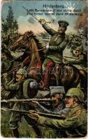 1915 Laßt Rennenkampf von vorne durch, Von hinten kommt dan Hindenburg / WWI German and Austro-Hungarian K.u.K. military art postcard (EM)