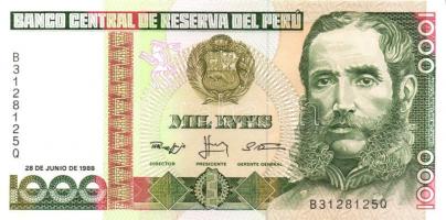 Peru 1985.6.21. 5000S + 1987.6.26. 10I, 50I, 100I, 500I + 1988.6.28. 1000I, 5000I T:I Összesen 7db b...