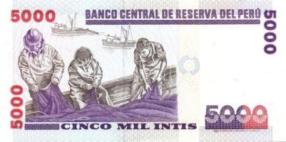 Peru 1985.6.21. 5000S + 1987.6.26. 10I, 50I, 100I, 500I + 1988.6.28. 1000I, 5000I T:I Összesen 7db b...