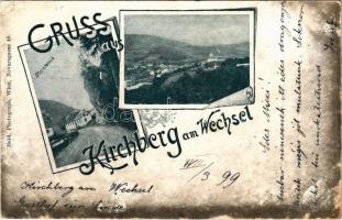 1899 (Vorläufer) Kirchberg am Wechsel, Steinwand. Art Nouveau, floral (EK)