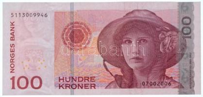 Norvégia 2006. 100K T:I- nyomdai festékfoltok Norway 2006. 100 Kroner C:AU printing spots
