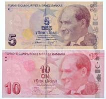 Törökország 2009. 5L + 2009. 10L T:I Turkey 2009. 5 Lirasi + 2009. 10 Lirasi C:UNC