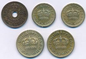 Jugoszlávia 1938. 25p Br + 50p Al-Br (2x) + 1D Al-Br (2x) T:1-
Yugoslavia 1938. 25 Para Br + 50 Par...