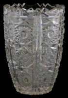 Kristály váza, az alján apró csorbákkal, m: 18,5 cm