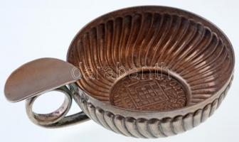 Portugália 1690. 400R Ag "II. Péter" az érme egy jelzett Ag borkóstoló aljához rögzítve (b...