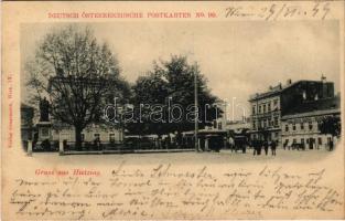 1899 (Vorläufer) Wien, Vienna, Bécs XIII. Hietzing, Strasse, Karl Brosch Gasthof zum Weissen Engel / street, hotel and restaurant