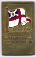 Berán Nándor (1889-1965) 1936. Budapesti Motor-Yacht Club zománcozott Br díj plakett, hátlapján BUDAPEST DÖBRENTEI U. 2. beütéssel (67x42mm) T:2 zománchiba