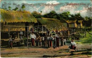 1911 Burma, Village scene, folklore (fl)