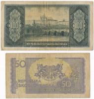Csehszlovákia 1945. 50K + 100K T:III,III-
Czechoslovakia 1945. 50 Korun + 100 Korun C:F,VG