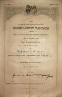 1916 Dekoratív hadnagyi kinevezés a Monarchia szárazpecsétjével