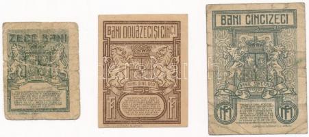 Románia 1917. 10b + 25b + 50b T:III-,II,III
Romania 1917. 10 Bani + 25 Bani + 50 Bani C:VG,XF,F
