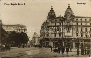 1925 Bucharest, Bucuresci, Bucuresti; Piata Regele Carol I / square, street view, shops, automobile. Socec & Comp.