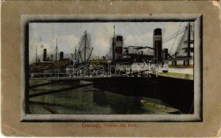Galati, Galatz; Vedere din Port / port, steamships. Editura David Stern (EB)