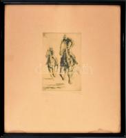 Réfi-Kády János (1894-?): Galopp. Rézkarc, papír, jelzett és datált (Réfi-Kády 1923), számozott (No ...