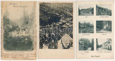 8 db RÉGI erdélyi város képeslap, jobbak: Bánffyhunyad, Püspökfürdő, Nagyvárad, Brassó, Tusnádfürdő,...